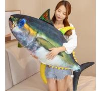 OUKEYI Almohada suave de pez, juguete de peluche de atún para decoración del hogar, regalo para niños, almohada de peluche (60 cm)