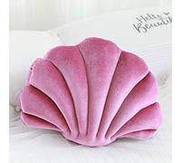 OUKEYI Almohadas de concha,almohadas decorativas en forma de concha,bonita almohada de almeja para sofá,cama,silla,hogar,sala de estar,dormitorio,oficina,cojín de suelo(13 x 10 pulgadas)(vino)