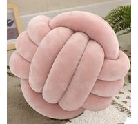 OUKEYI Almohadas de nudo suave de 25 cm, almohadas redondas, decoración de habitación de los niños, almohada de felpa, almohadas decorativas para el hogar, dormitorio, sofá, cama, suelo (rosa)