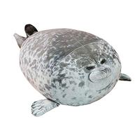 OUKEYI Bonita almohada de foca, de algodón de peluche, juguete de animales de peluche del océano, almohada para abrazar (15 pulgadas)