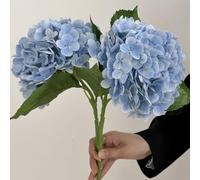 OUKEYI Flores artificiales de hortensias, 2 piezas de flores de seda realistas de tallo largo individual, 23.6 pulgadas, grandes ramos de hortensias falsas de tacto real para decoración del hogar