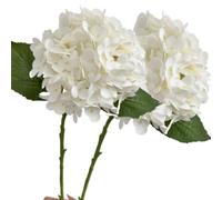 OUKEYI Flores artificiales de hortensias, 2 piezas de flores de seda realistas de tallo largo individual, 23.6 pulgadas, grandes ramos de hortensias falsas de tacto real para decoración del hogar