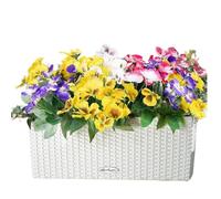OUKEYI Flores artificiales para exteriores, resistentes a los rayos UV, pensamientos artificiales de plástico sintético, flores silvestres, margaritas para el hogar, boda, cocina, jardín, centros de