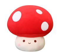 OUKEYI Muñeca de peluche suave de 12 pulgadas, almohada de peluche de hongo para decoración del hogar, regalo para cumpleaños (rojo)