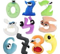 OUKEYI Number Lore - Almohada de Peluche de Juguete, 10 Piezas de números llor de Peluche 0-9 para niños y Adultos, elección de cumpleaños para fanáticos