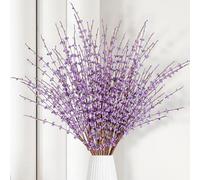 OUKEYI OUKEYI-100882 - 8 flores artificiales de jazmín de 29.5 pulgadas de largo, ramas secas para bodas, hogar, fiestas, oficina, fiesta, decoración de bricolaje (morado claro), 8 unidades