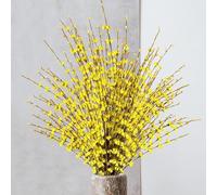 OUKEYI OUKEYI-100882 - Ramo de flores artificiales de jazmín de 29.5 pulgadas de largo, ramas secas para bodas, hogar, fiestas, oficina, fiesta, bricolaje, decoración (amarillo)