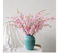 OUKEYI Ramas artificiales de cerezo de 42 pulgadas, flores de cerezo artificiales, flores de ciruelo artificiales, tallos altos de seda para decoración del hogar, boda, mesa de jarrón (4 piezas,