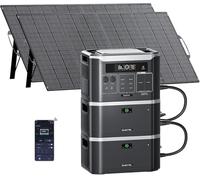 OUKITEL 3200 W/6144 Wh - Estación de energía portátil con 2 paneles solares de 400 W, LifePo4 de 2048 Wh, 55 min hasta 80%, SAI < 10 ms, 4 x 230 V CA, App, Power Station Solar para casa, camping