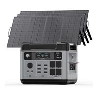 OUKITEL 3200W Generador Solar con 3 Panel 200W, 2048Wh Estación de Energía Portátil, Carga Rápida 80% en 45min, Batería LiFePO4, APP, 16 Puertos, Power Station para Camping y Emergencia, P2001E Pro