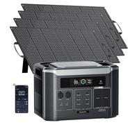 OUKITEL BP3000 - Estación de energía portátil con 4 paneles solares de 200 W, 2048 Wh LiFePO4, 4 enchufes de 3200 W CA, ampliable a 14.336 Kwh, generador solar para casa, autocaravana, camping
