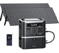 OUKITEL BP3000E - Estación de energía portátil con 2 paneles solares de 500 W, 4096 Wh LiFePO4, 4 enchufes de 3200 W CA, ampliable a 16 kwh, generador solar para casa, autocaravana, camping, energía