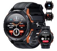 OUKITEL BT10 Reloj Inteligente Hombre, 1.43" AMOLED Smartwatch Militar con Llamadas Bluetooth, 5ATM Impermeable, 100+ Modos Deporte Pulsómetro Presión Arterial Monito de Sueño, Android iOS
