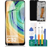 Oukitel C32 - Kit de reparación de digitalizador LCD de repuesto para Oukitel C32, pantalla táctil de repuesto con marco negro de 6.5 pulgadas
