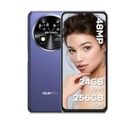 OUKITEL C37 Telefono Movil, 24GB+256GB /1TB, Móvil Pantalla de 6,6” FHD+ 2K, Cámara 48MP+32MP, Android 13 Smartphone, 5150mAh, 4G Dual SIM, Desbloqueo Facial/Huella Dactilar/GPS/OTG，Púrpura