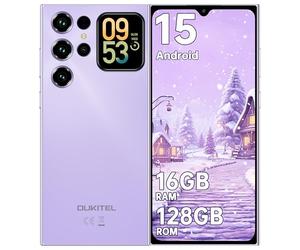 OUKITEL C62 Telefono Movil Inteligentes - 6.88" Pantalla HD+ Telefonos Moviles Libres Smartphone 16GB+128GB/1TB Móvil Android 15 5150mAh Cámara 13MP Dual 4G SIM Face ID 1.8" Pantalla Trasera