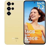 OUKITEL C68 Telefono Movil Libres 2026, 7.2" HD+ 120Hz Pantalla Android 15 Teléfono Inteligente, 16GB RAM+128GB ROM/TF 1TB Smartphone, Batería 6000mAh, Cámara 64MP+8MP, 4G Dual SIM/Face ID/OTG, Oro