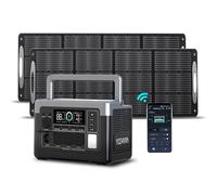 OUKITEL Estación de Energía Portátil P1000 Plus con 2 paneles solares de 220W, Batería LiFePO4 de 1024Wh, 1800W Generador Solar, 0-80% en 45 Min. Ideal para Camping, Autocaravanas y Cortes de Energía