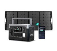 OUKITEL Estación de Energía Portátil P1000 Plus con Panel Solar 430W, Batería LiFePO4 de 1024Wh, Generador Solar de 1800W, 0-80% en 45 Min. Ideal para Camping, Autocaravanas y Cortes de Energía