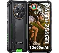 OUKITEL G1 Smartphone Android 14 de 24 GB + 256 GB/1 TB, teléfono irrompible, pantalla HD de 10600 mAh de 6,52 pulgadas, octa-core de 48 MP, cámara IP68/IP69K, resistente, OTG/GPS/4G, Dual