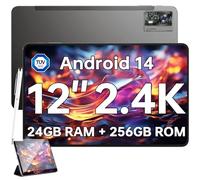 OUKITEL OT5S Tablet Android 14-12 Pulgadas, 24GB (6+18) RAM+256GB ROM (TF 2TB), 2.4K Pantalla IPS, 8250mAh, 16MP, Dual 4G LTE/5G WiFi, Widevine L1, Octa Core con Lápiz y Funda