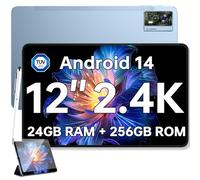 OUKITEL OT5S Tablet Android 14-12 Pulgadas, 24GB (6+18) RAM+256GB ROM (TF 2TB), 2.4K Pantalla IPS, 8250mAh, 16MP, Dual 4G LTE/5G WiFi, Widevine L1, Octa Core con Lápiz y Funda