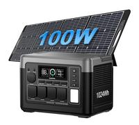 OUKITEL P1000E PLUS Estación de Energía Portátil con 100W Panel Solar plegables,1024Wh LiFePO4,Generador Solar con Enchufe de 4 AC,1800W,con UPS y App,Carga Rápida en 1 Hora,para Camping,Emergencias