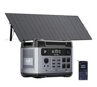 OUKITEL P2001 Plus Generador Solar 2400W con Panel de 500W, Estación de Energía Portátil 2048Wh, Batería LiFePO4, Carga al 100 % en 1.2h, 13 Porte, Power Station para Camping, Caravana y Emergencias