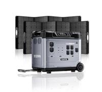 OUKITEL P5000 Pro Generador Solar con 2x400W Panel Solar, Estacion de Energia Portatil 4000W, 5120Wh LiFePO4 Batería para Camping, Autocaravana, Emergencia