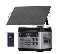 OUKITEL Powerstation 3200 W con 2 paneles solares de 100 W, generador de batería LiFePO4 de 2048 Wh, 4 enchufes de 230 V CA (pico de 6400 W), onda sinusoidal pura de 230 V, SAI, estación de