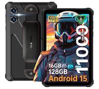 OUKITEL RT3 Plus Tablet Rugerizada - 8 Pulgadas Rugged Tablet Android 15, Batería 11000mAh, 16GB+128GB 1TB Ampliable, 16MP+8MP Cámara Tablets Gaming, Speakers 100dB/Dual 4G SIM/NFC/Face ID/GPS, Negro