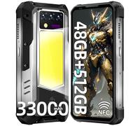 OUKITEL WP100 Titan 33000mAh Movil Resistente 5G con 100 Lúmenes Proyector, 48GB+512GB Móvil Rugerizado, 6.8" FHD+ Movil Irrompible con 1200 Lúmenes Luz de Camping, 200MP+32MP, NFC/OTG/GPS/IP68/BT5.4