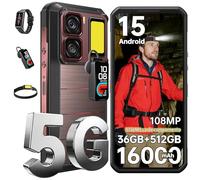 OUKITEL WP300 5G Movil Irrompible Android 15-36GB RAM+512GB ROM/2TB 16000mAh/45W 6.8" 2.4K FHD+ 120Hz 108MP+32MP Movil Resistente Luz Frontal 370LM+Auriculares/Reloj con Pantalla Dual SIM/NFC/FaceID