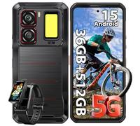 OUKITEL WP300 Movil Resistente 5G con Reloj Conectado, 36GB + 512GB, 16000mAh/45W, 6.8" FHD+ 120Hz Movil Irrompible Android 15, Cámara 108MP, Campista Luz, MTK D7050, Auriculares, Dual SIM 5G/NFC