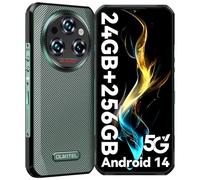 OUKITEL WP35 Móvil Rugerizado 5G - 6.6'' FHD+ Pulgadas con Corning Movil Irrompible Android 14, 24GB+256GB(TF 2TB) Octa-Core, Batería 11000mAh Movil Todoterreno, 20MP+5MP, BT5.2,Fingerprint,NFC, Verde
