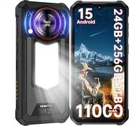 OUKITEL WP53 Pro Movil Irrompible Android 15-24GB+256GB (1TB TF) Móvil Rugerizado con Luz de Camping, Batería 11000mAh, Altavoz de 128dB, 6.52'' HD+, 50MP+8MP, Face ID, Dual 4G SIM/NFC/GPS, Nergo