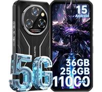 Oukitel WP55 Smartphone 5G Rugged, Android 15, 256 GB + 36 GB RAM, pantalla 6,6" FHD+ 120 Hz, cámara 108 MP, batería 11000 mAh, IP68/IP69K, Dual SIM