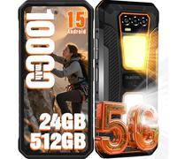 OUKITEL WP58 Pro Movil Resistente 5G,10000mAh/33W,24GB+512GB/1TB,Android 15 Móvil Irrompible con Doble Luz de Camping,6.7"/120Hz Smartphone,Cámara 64MP,5G Dual SIM/IP68/69K/NFC/OTG/GPS