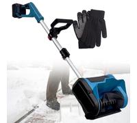 OUKMXSY Quitanieves eléctrico inalámbrico de 2800 r/min, Pala quitanieves Recargable de Empuje Manual, Alcance de 8 m y Profundidad de Limpieza de 6 Pulgadas, con Mango Auxiliar (Motor con