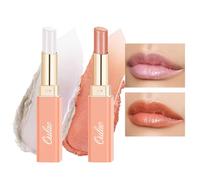 Oulac 2 in 1 Pintalabios y Bálsamo Labial Set, Pintalabios Brillante Hidratante, Enriquecido Con Aceite de Rosa,Acabado Brillante para Labios Secos, Agrietados y Dañados,Vegan