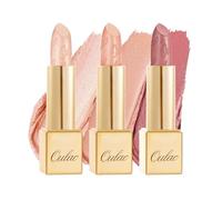 OULAC Set de Pintalabios Nude Brillo Metálico, Brillo 3D de Larga Duración, Barras de Labios de Alta Pigmentación y Cobertura Total, Fórmula Cremosa e Hidratante, Vegan 3PCS