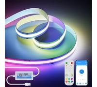 OULARA RGB Smart IC COB USB LED Tira Direccionable por píxeles,3m RGB Smart IC Stripe color de Cinta Flexible que cambia de color con Alexa/Google Assistant Music Mode para Decoración de Fiestas