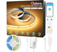 OULARA WIFI Tira LED COB 3M Blanco Cálido 2700K, Dimmable 24V LED Tira de luz Conjunto,Smart Trabajo con Alexa/Google Assistant para la iluminación de bricolaje debajo del armario,dormitorio,cocina