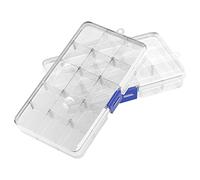 Oulesvte 2 Piezas Transparente Cajas Almacenaje Plastico, caja Organizadoras Plastico con15 Compartimentos Ajustables Para Guardar Tornillos, Pendientes, Cuentas, Material de Oficina Ordenado