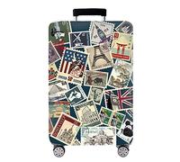 OuLi Store Funda protectora de fibra de carbón de bambú de 18 a 32 pulgadas, de poliéster transparente, diseño de sellos (Stamps), S- (bagage de 18 à 21 pouces), Maleta