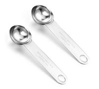 Ouligay 2 cucharas medidoras de 1 cucharadita de 5 ml, 1 cucharadita de 1/3 cucharadita, cuchara medidora individual de acero inoxidable, cucharas de mesa individuales de metal para cocina, té, café