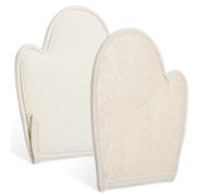 Ouligay 2 esponjas de lufa natural exfoliante corporal, guantes exfoliantes, guantes exfoliantes para cuerpo, luffa, guante de ducha, guante de masaje, guante exfoliante para hombres, mujeres, hombres