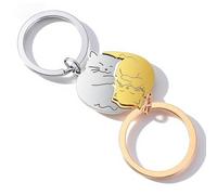 Ouligay 2 llaveros de gato a juego para pareja, regalos para novio, novia, mejor amiga, regalos de cumpleaños para mujeres, amistad, regalo del día de San Valentín para novio, marido, esposa, él, ella