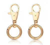 Ouligay 2 mosquetones dorados con articulación giratoria de metal giratorio, llaves doradas desmontables con anilla en O para manualidades, bolso de mano, manualidades