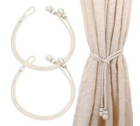 Ouligay 2 unidades de alzapaños de cortina bohemios para cortinas, soporte de cortina ajustable, soporte de cortina beige, cinta de cortina, para salón, dormitorio, hogar, oficina